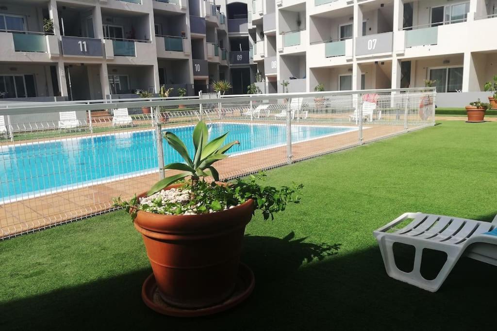 Blue Ocean Corralejo: Sunny Terrace, Pool, Wifi Apartment *